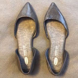 Snakeskin memory foam flats
